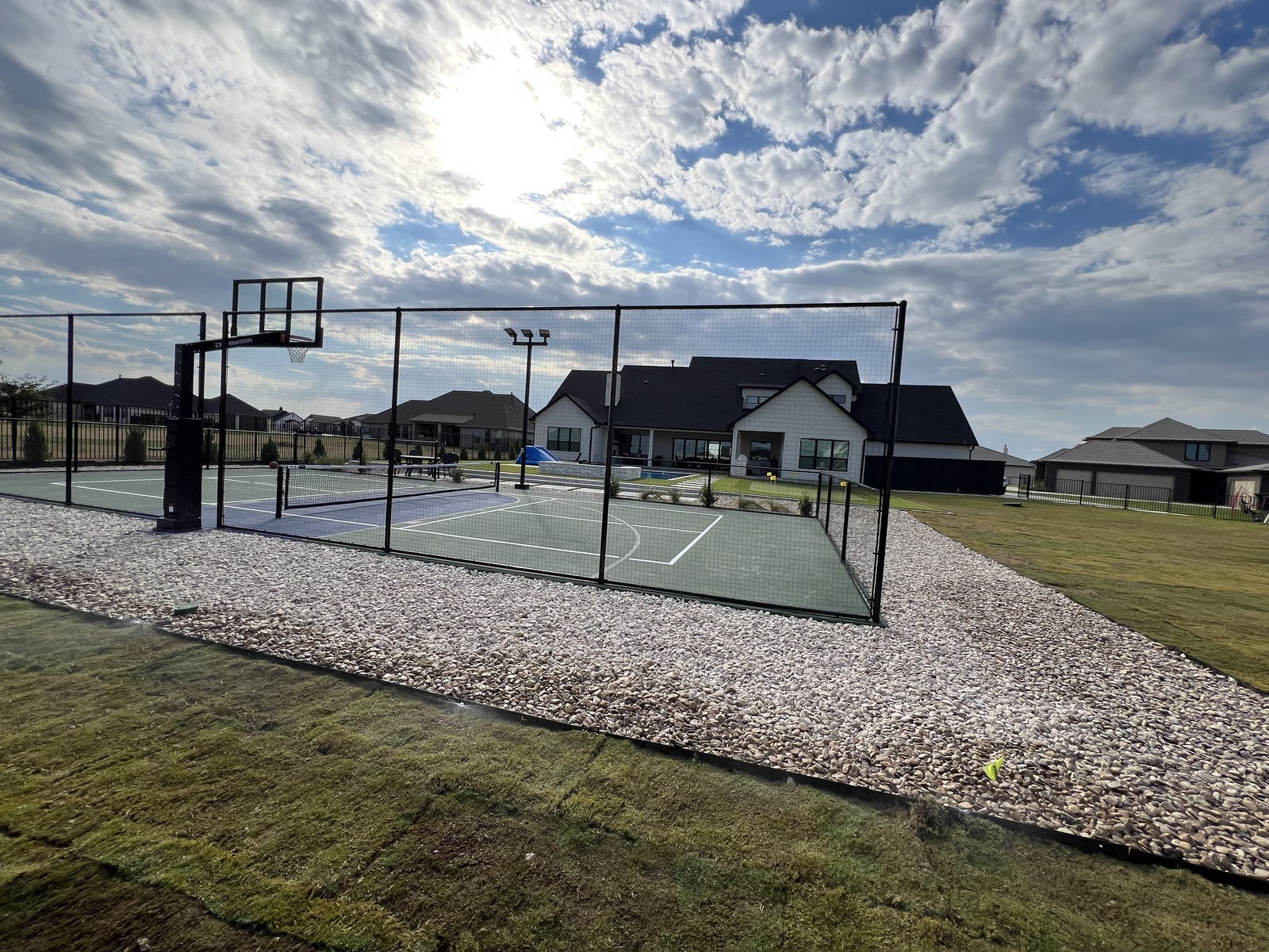 New fence construction in Flower Mound TX by Landeros Fence